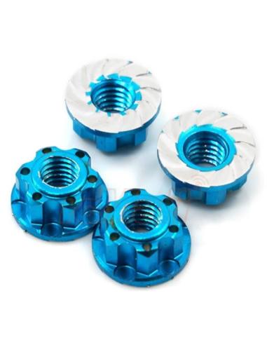 4mm Aluminium Wheel Flange Lock Nut 4pcs For RC Car Blue sky (4pcs).