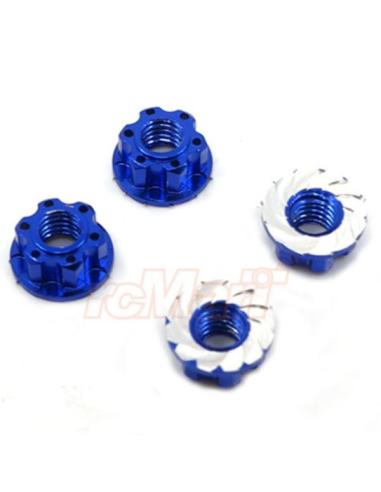 4mm Aluminium Wheel Flange Lock Nut 4pcs For RC Car Blue (4pcs).