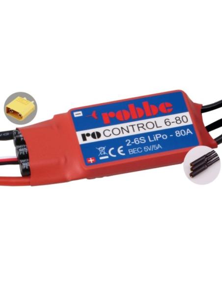Variador ROCONTROL 6-80 2-6S LIPO 80A ROBBE