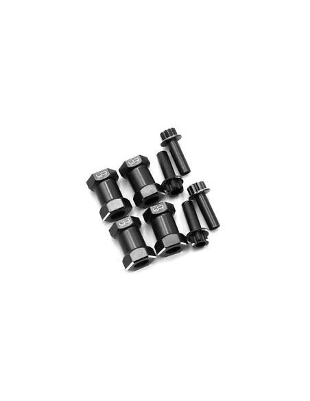 Aluminum Hex Adaptor 15mm Offset For 12mm Hex Wheels Black