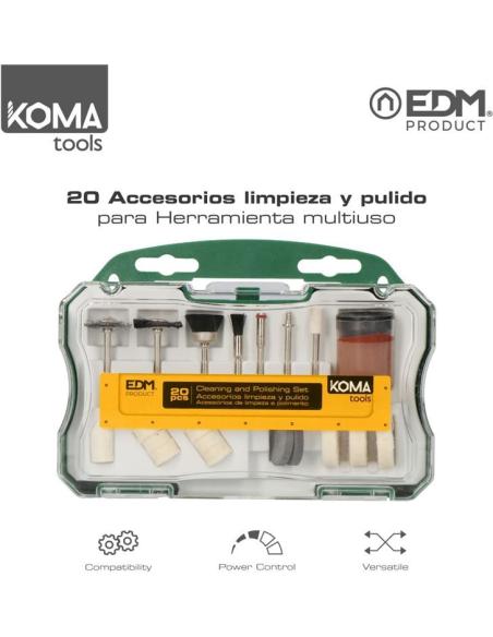 Set 20 Accesorios KOMA TOOLS  para Mini taladro.