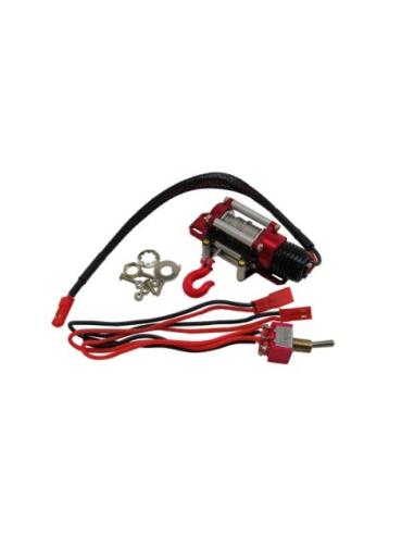 Winch en Alumino para Crawler RC 1/10 - Rojo aluminio