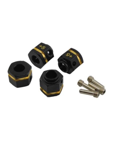 Brass Wheel Hex Adaptor +3 Extensions 12x8mm - Black