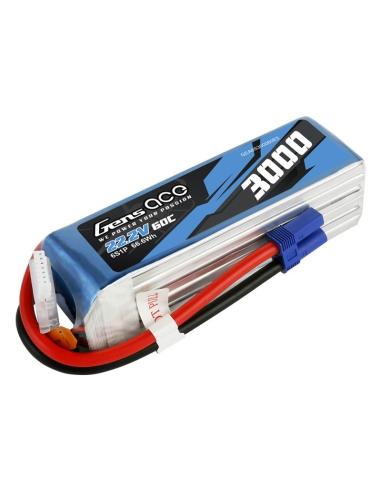 Batería LiPo Gens ace 3000mAh 22.2V 60C 6S1P EC5