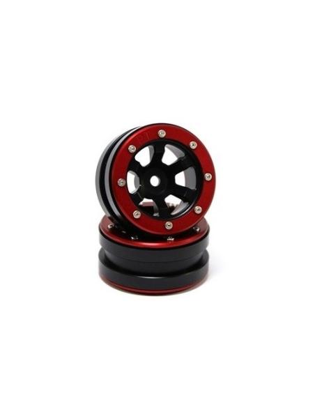 Beadlock Wheels PTClaw Black/Red 1.9 (2 pcs)
