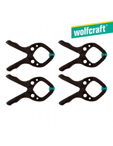 Pack 4 pinzas Microfix con resorte - WOLFCRAFT