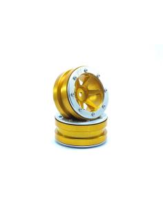 Beadlock Wheels PT- Slingshot Gold/Silver 1 9  2u 
