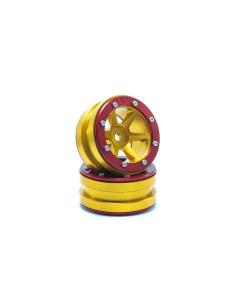 Beadlock Wheels PT- Slingshot Gold/Red 1 9  2u 