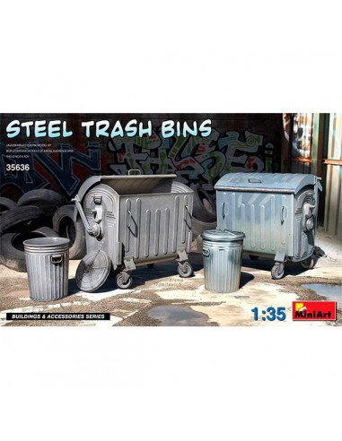 Steel Trash Bins 1/35 MiniArt