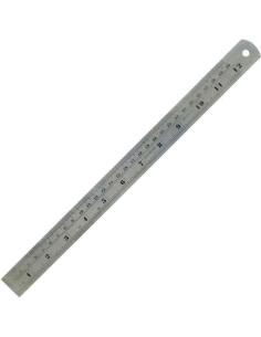 Regla 300mm Acero inox pulg-mm