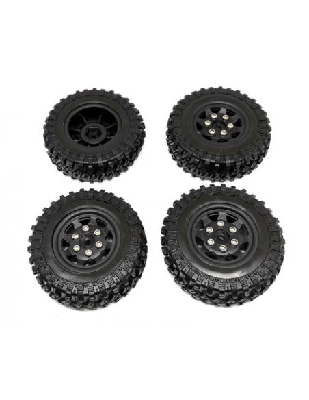 SCX24 Quality Mini Plastic wheels & Tire Set 1.0" (4u)