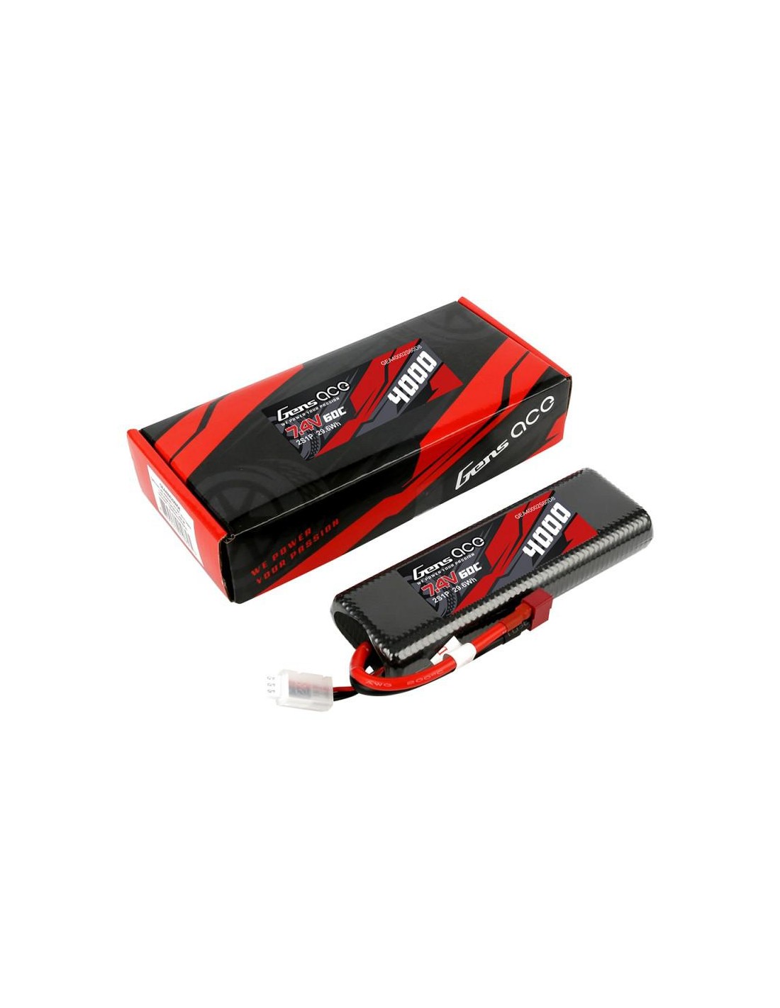 Batería LiPo GENSAce 4000mAh 7,4V 60C Hardcase TDe