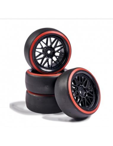 Wheel Set Drift 1/10 black/red  4 