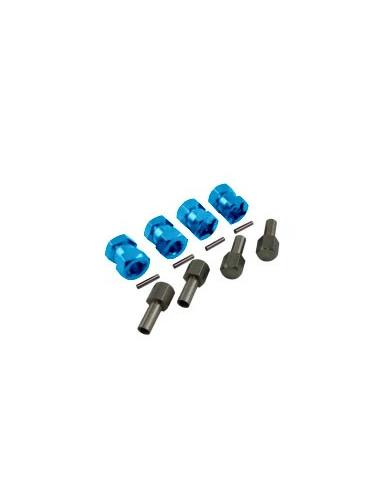 Adaptador 20mm Hexágono 12mm en aluminio - Azul (4u)