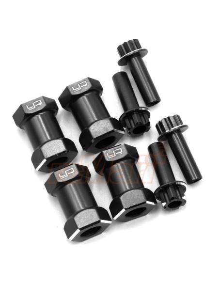 Adaptador 20mm Hexágono 12mm en aluminio - Negro