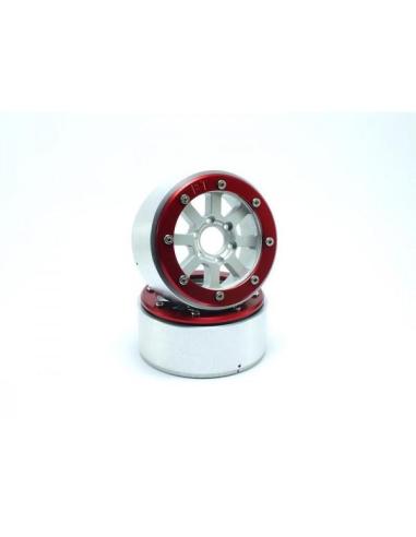 Beadlock Wheels PT-Hammer Silver/Red 1 9 Metsafil 