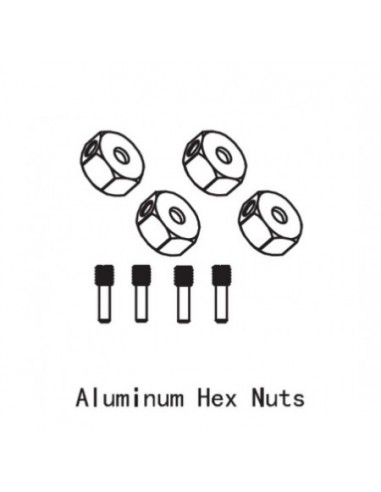 Aluminum Hex Nuts Absima CR3 4 Sherpa