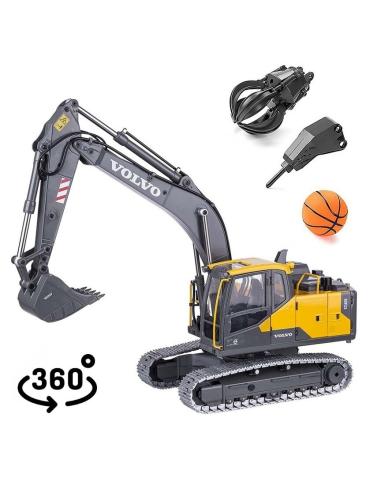 EXCAVADORA HUINA 1592 1/14 VOLVO SEMI METALICA