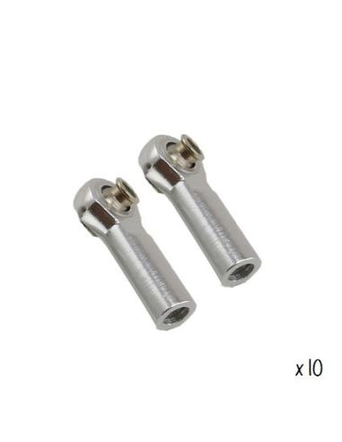 Rótulas metalicas M3 rosca 4mm - Plata  10pcs 