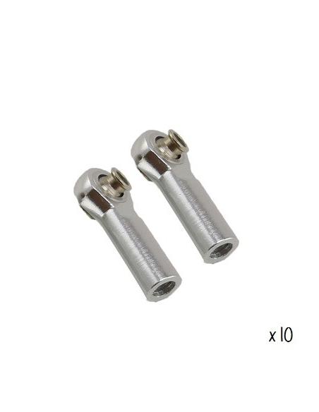Rótulas metalicas M3 rosca 4mm - Plata  10pcs 