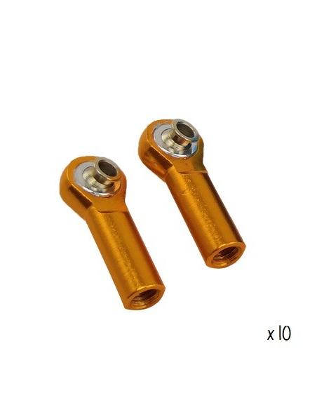 Rótulas metalicas M3 rosca 4mm - Dorada  10pcs 