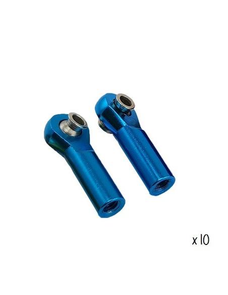 Rótulas metalicas M3 rosca 4mm - Azul  10pcs 