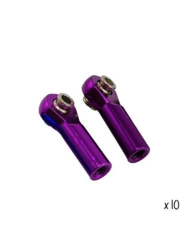 Rótulas metalicas M3 rosca 4mm - Lila  10pcs 