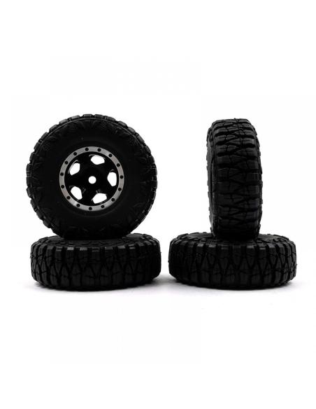 Juego 4 ruedas Beadlock 5 radios CNC aluminio Axial SCX24