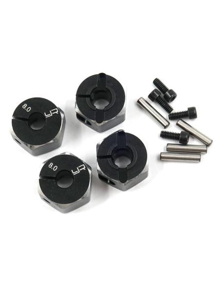 Adaptador Hexágono 12x8mm en Alumio  negro  4u 
