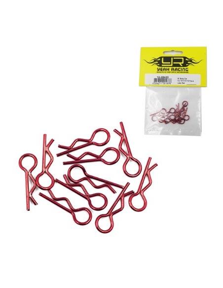 Clips carrocería Rojo para modelos 1/12 1/10 y 1/8