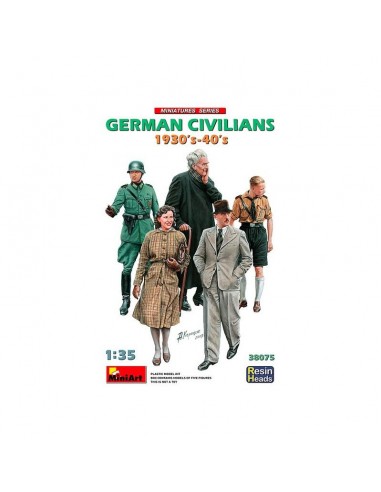 German Civilians 1930-40s  Resin Heads  1/35 MiniA