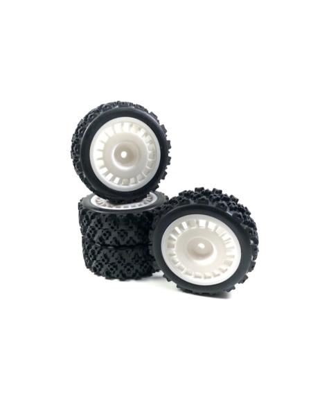Neumáticos Rally Block Design 1/10 Llanta Blanca