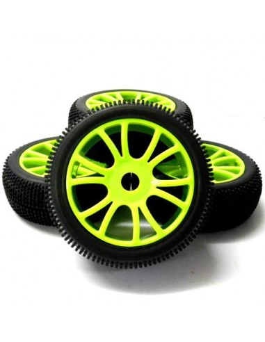 Neumáticos Off-Road Buggy 1/8 Llanta verde  4u 