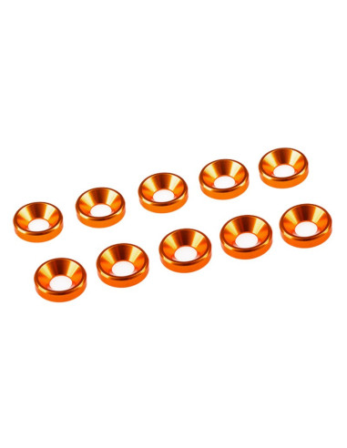 Arandela Aluminio Cónica Naranja (10 Unidades)