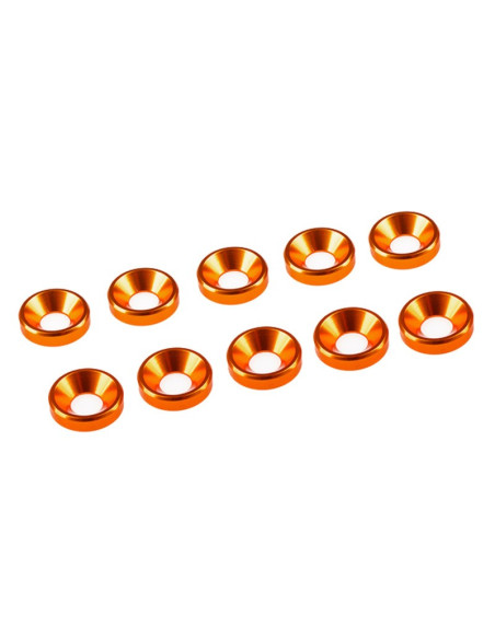 Arandela Aluminio Cónica Naranja (10 Unidades)