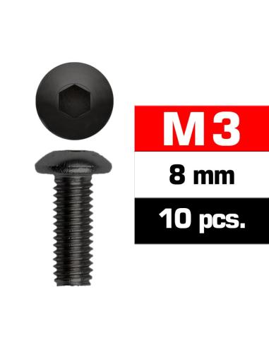 UR162308 Tornillo M3x8mm botón (10u.)