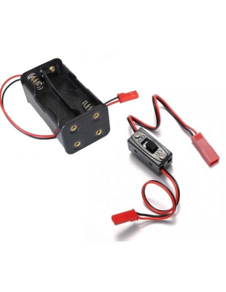Interruptor con portapilas 4 AA con conector JST