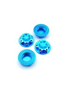 Tuerca de rueda cerrada 17mm aluminio azul 1/8  4 