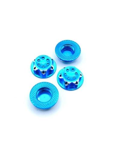 Tuerca de rueda cerrada 17mm aluminio azul 1/8  4 