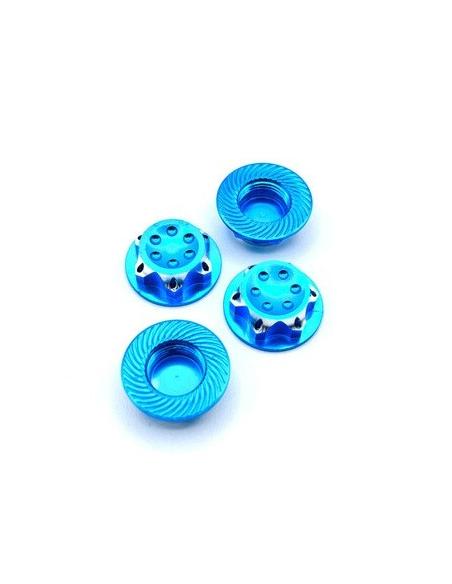 Tuerca de rueda cerrada 17mm aluminio azul 1/8  4 