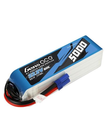 Batería LiPo Gens ace 5000mAh 22 2V 60C 6S1P EC5