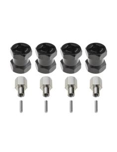Separador Hexágono 12mm x 15mm Aluminio Negro  4u 