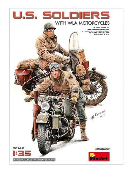 U S  SOLDIERS WITH WLA MOTORCYCLES 1/35 MiniArt