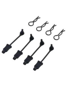 Clips pequeños con goma para carrocería Negro  4u 