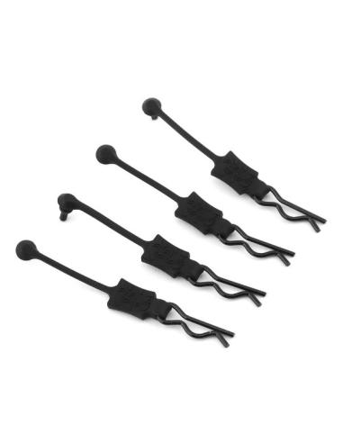 Clips con goma para carrocería 1/8 - Negro  4u 
