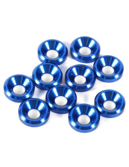 Arandelas aluminio cónicas métrico 3 Azul (10u)