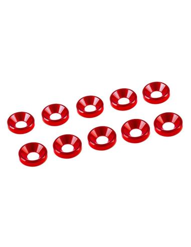 Arandelas aluminio cónicas Métrico 3 Rojas (10u)