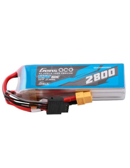 Batería LiPo GENS Ace G-Tech 2800mAh 11 1V 3S XT60