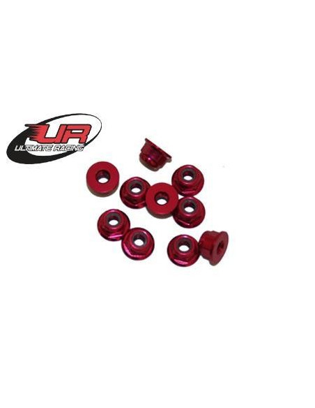 Tuerca Autoblocante Aluminio M4 Flanget Roja (10u.)