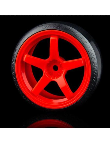 Neumáticos MST Drift llanta 5 Spoke Naranja offset